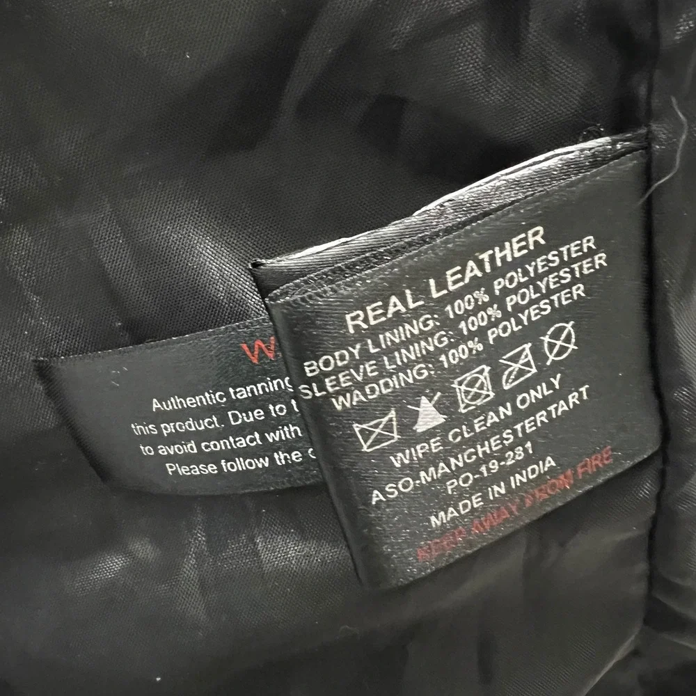 Barneys Originals Black Real Leather Studded Moto Jacket Fetish Back Size 4 - Picture 8 of 9